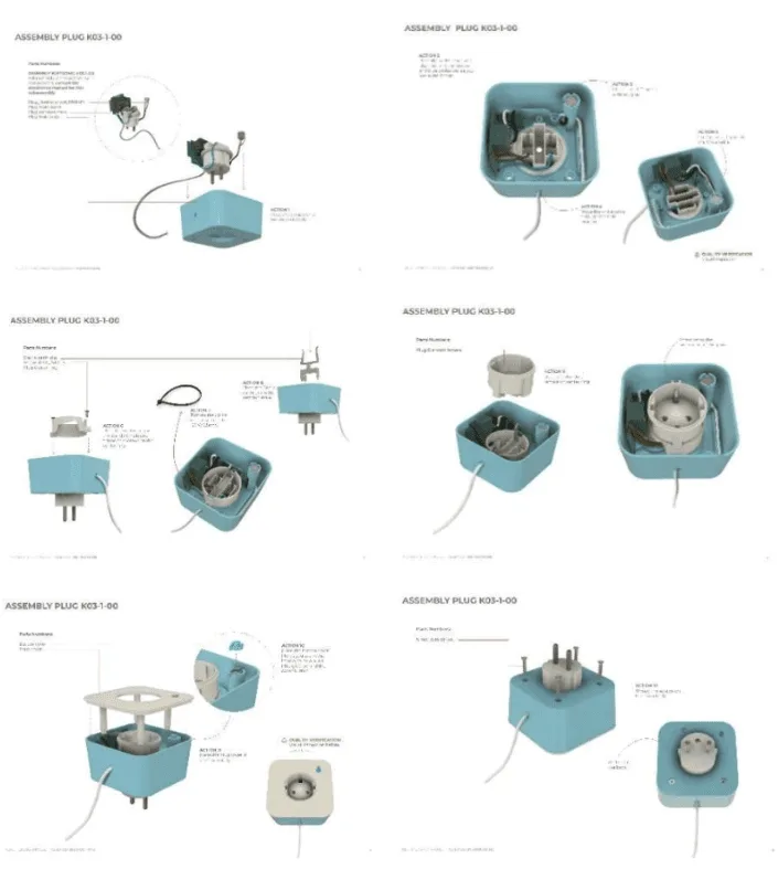 Assembly steps for the retrofit kit.