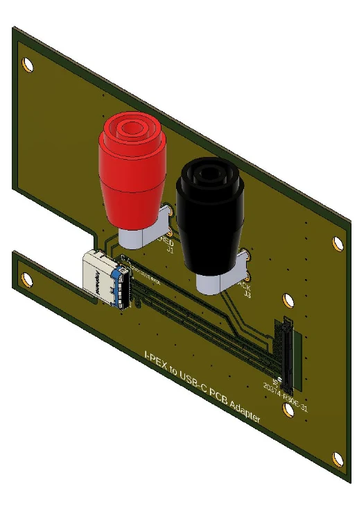 Custom PCB adapter built for cable testing.