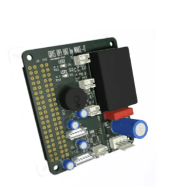 Early electronics prototype on a dev-board HAT.
