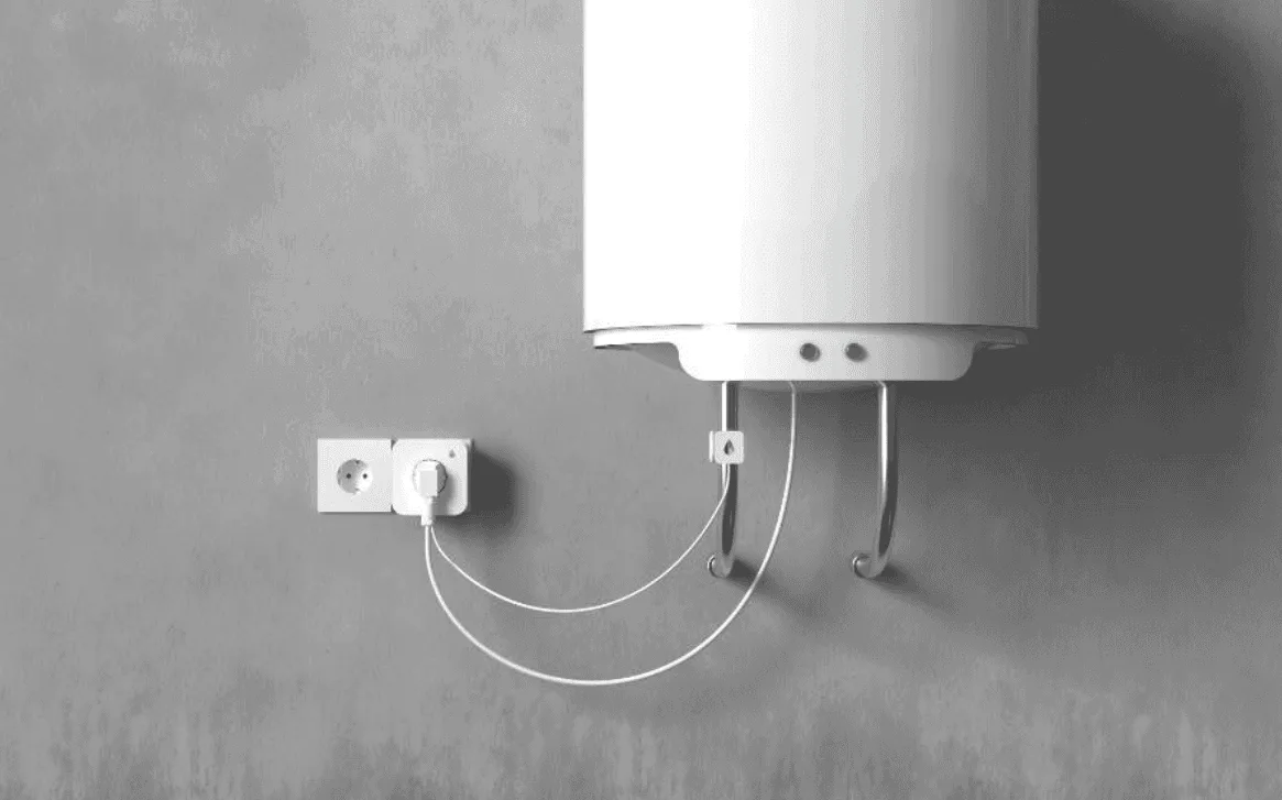 Klugit fitted to a household electric water heater.
